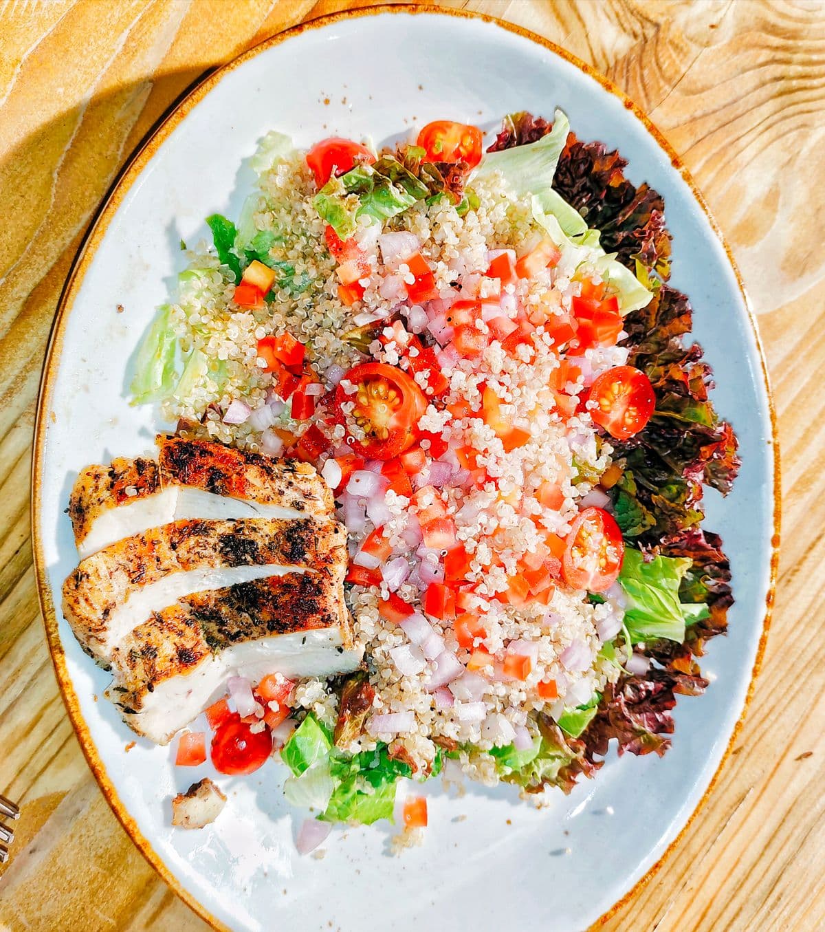 Grilled with quinoa salad